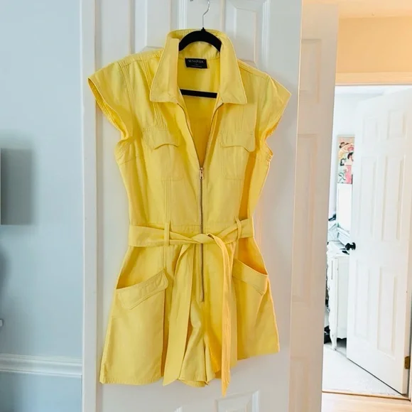 MINKPINK Ayla Scalloped Playsuit-Pineapple - Picture 5 of 7
